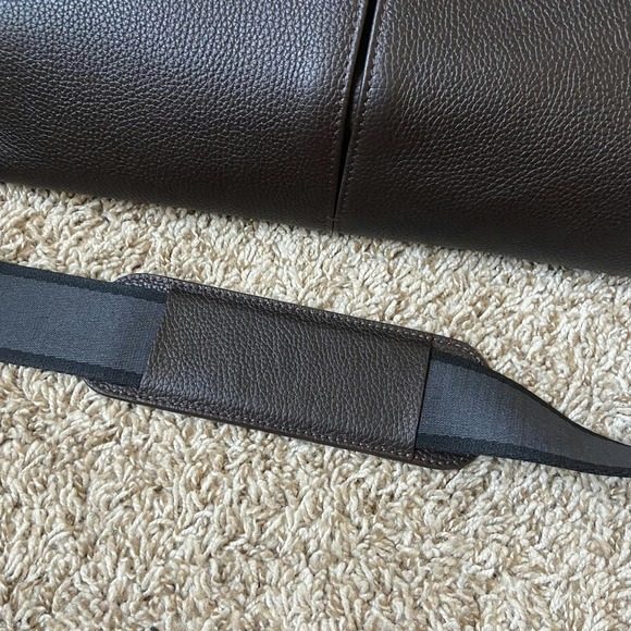 Mark & Graham Leather Briefcase Bag Chocolate Brown Shoulder Side Bag - Picture 5 of 16